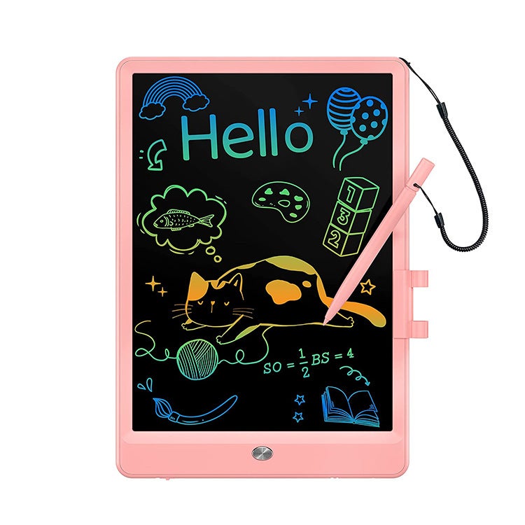 لوحة الكتابة اليدوية LCD الشاشة عالية السطوع مقاس 10 بوصة الأكثر مبيعاً لوحة الرسومات لوحة الكتابة الإلكترونية السبورة الصغيرة لوحة الرسم للأطفال شاشة ملونة عالية السطوع مقاس 10 بوصة بلون بودرة - Image 1