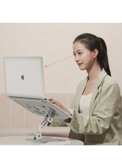 SHOPI Adjustable Foldable Heat Vent Laptop Stand for Desk Multi Angle Stand With Heat Vent To Elevate Laptop Notebook Holder for Laptop Raiser  - Image 5