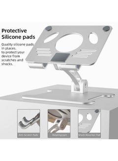 SHOPI Adjustable Foldable Heat Vent Laptop Stand for Desk Multi Angle Stand With Heat Vent To Elevate Laptop Notebook Holder for Laptop Raiser  - Image 2