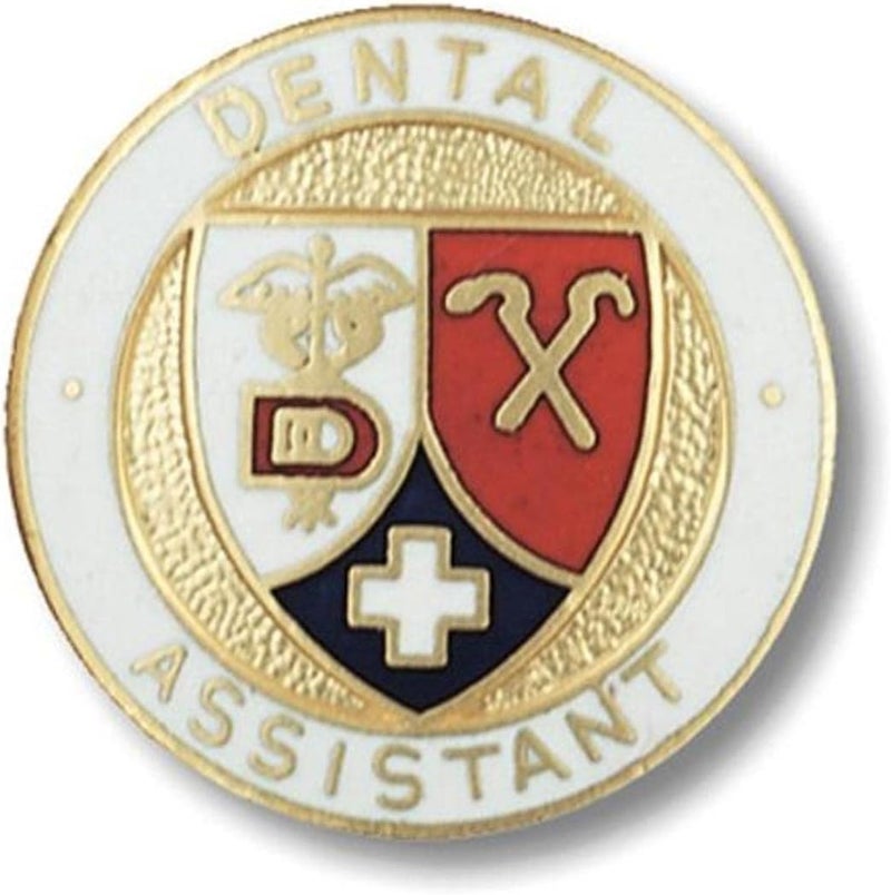 Prestige Medical Dental Assistant Emblem Pin - Gold-Plated Cloisonne Jewelry