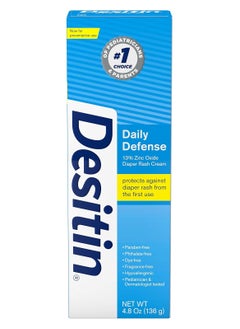 Desitin Desitin Daily Defense Baby Diaper Rash Cream with Zinc Oxide to Treat, Relieve & Prevent Diaper Rash, 4.8 Ounce  - Image 1