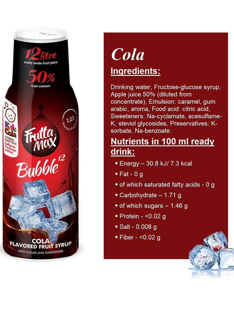 Fruttamax FruttaMax - Fruit Syrup Concentrate | Less Sugar | with 50% Fruit Content | Suitable for soda Machine 500ml (Cola)  - Image 2