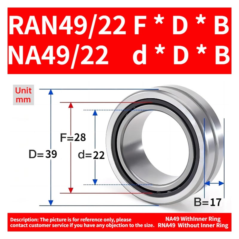 NA49 22 Size Needle Roller Bearing With Inner Ring NA4900 NA4901 NA4902 NA4903 NA4904 NA4905 NA4906 NA4907 NA4908 NA4909 NA4910 - Image 3