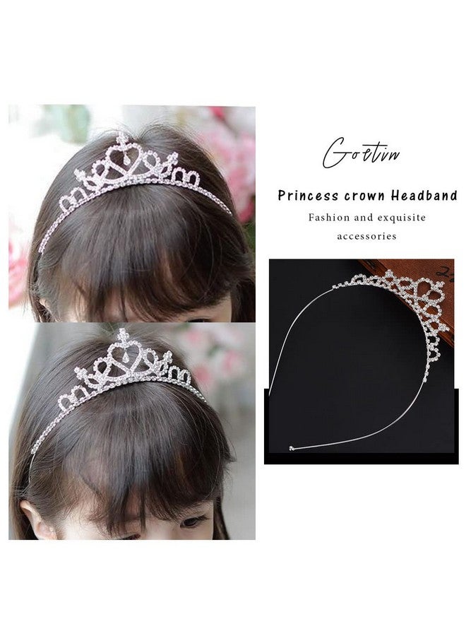 GORTIN Ortin Girls Crystal Tiara Crown Silver Children Princess Crown For Birthday Party Rhinestones Headbands Bride Wedding Headpieces For Girls And Kids (Type 1) - Image 5