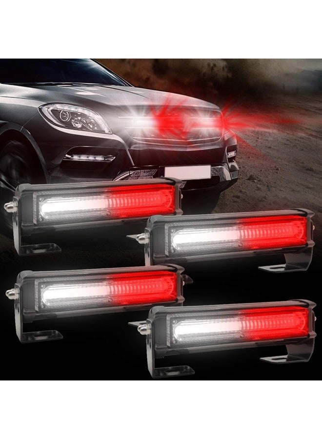 EASE2U E Emergency Strobe Lights for Vehicle, 4 in 1 LED 32W Surface Mount Emergency Warning Hazard Flashing Strobe Light Bar, Roof and Side Installation for Off Road Vehicle, ATVs, Truck (White Red) - Image 1
