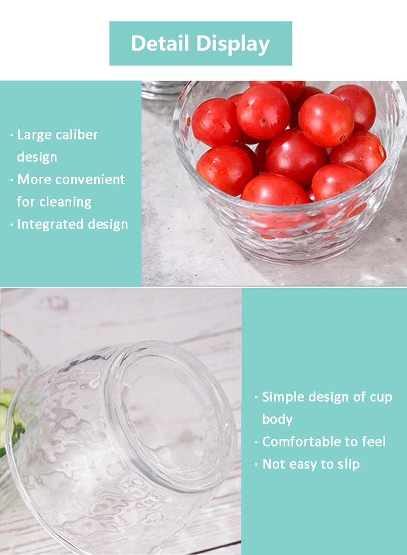 EzzySo 5 قطع أوعية زجاجية سميكة شفافة متعددة الوظائف مقاومة للحرارة مجموعة أدوات المائدة بما في ذلك وعاء زجاجي شفاف مع غطاء و 4 أوعية متعددة الأغراض للمطبخ السلطة الفاكهة - Image 5