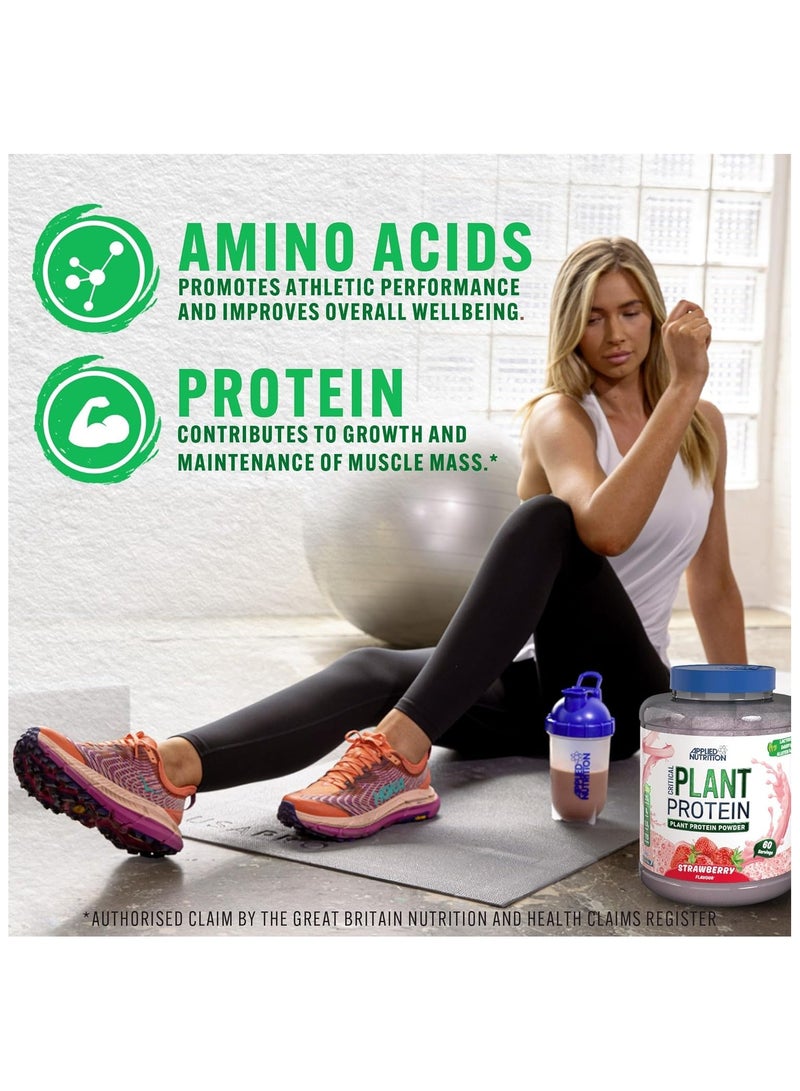 Applied Nutrition Critical Plant Vegan Protein Powder Strawberry Flavour 60 Servings 1.8 kg - Image 4