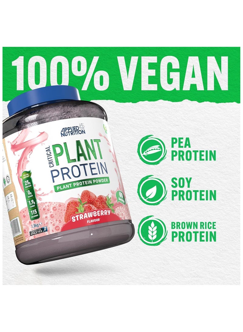 Applied Nutrition Critical Plant Vegan Protein Powder Strawberry Flavour 60 Servings 1.8 kg - Image 2