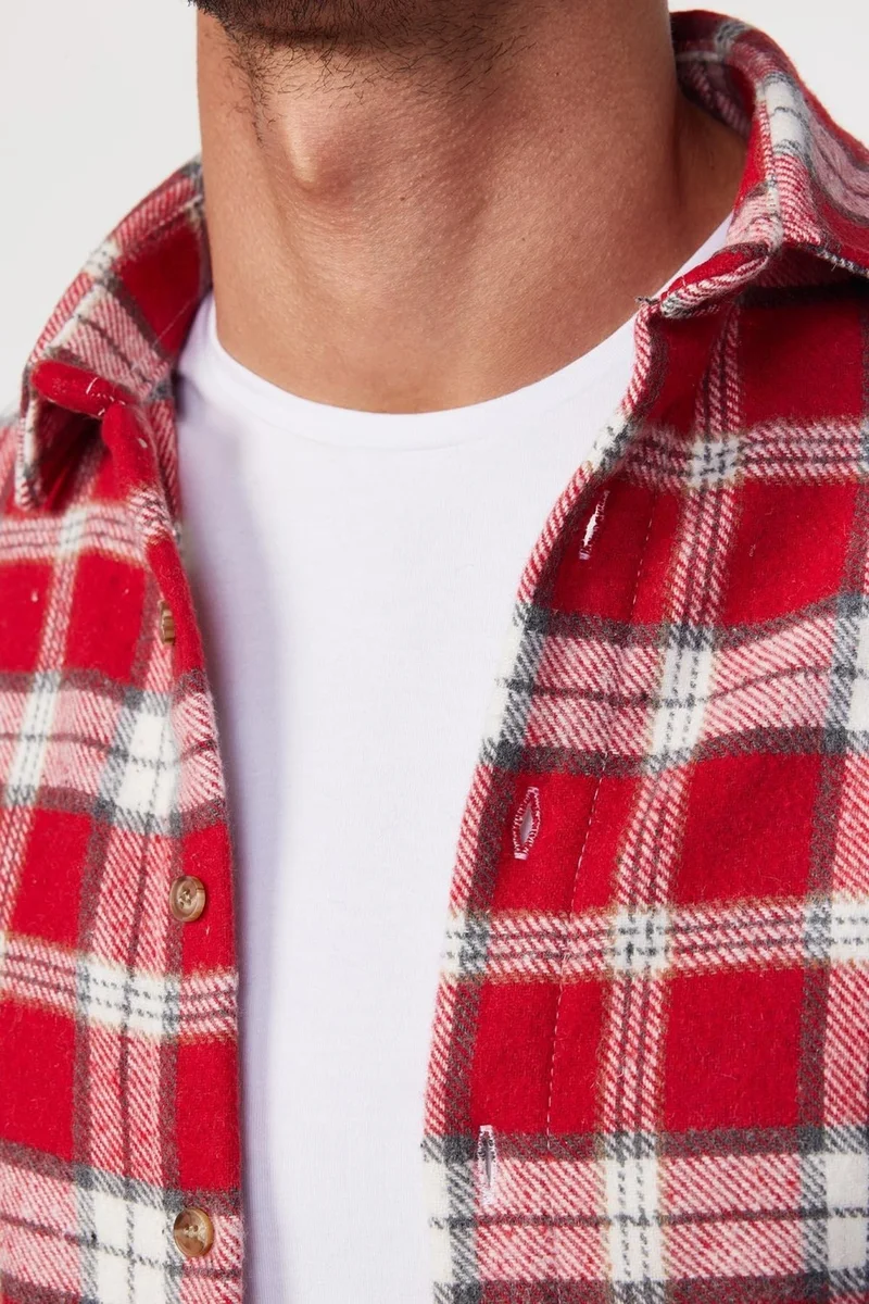 Tudors Slim Fit Slim Fit Checked Lumberjack Men's Shirt
