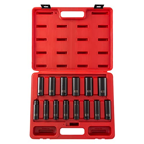 SUNEX TOOLS 2653 1/2-Inch Drive Deep Metric 6 Point Impact Socket Set, 14-Piece - Image 1