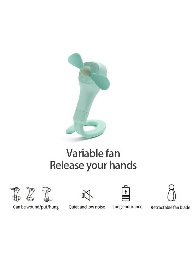 Stroller Fan Portable Mini Fan Clip on Pram Bicycle Personal Car Seat USB Rechargeable Handheld with Flexible Soft Stand for Camping Outdoor Travel Office Crib Toddler Bed 2 Speeds - Image 2