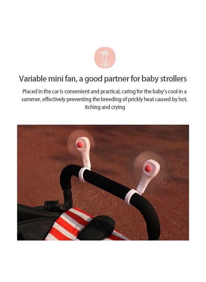 Stroller Fan Portable Mini Fan Clip on Pram Bicycle Personal Car Seat USB Rechargeable Handheld with Flexible Soft Stand for Camping Outdoor Travel Office Crib Toddler Bed 2 Speeds - Image 4