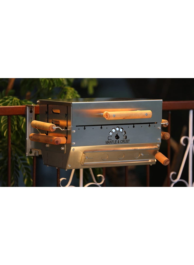 mc Mantle Crust Stainless Steel 304 Balcony Barbecue with 6 Skewers  - Image 3