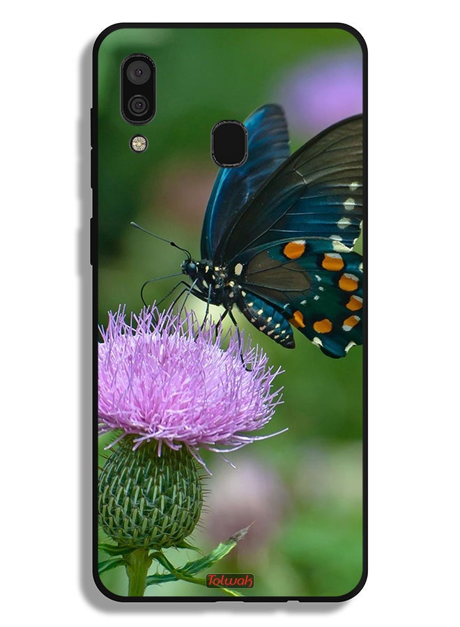 Tolwak Samsung Galaxy A30 Protective Case Cover Butterfly Sitting On Flower - Image 1