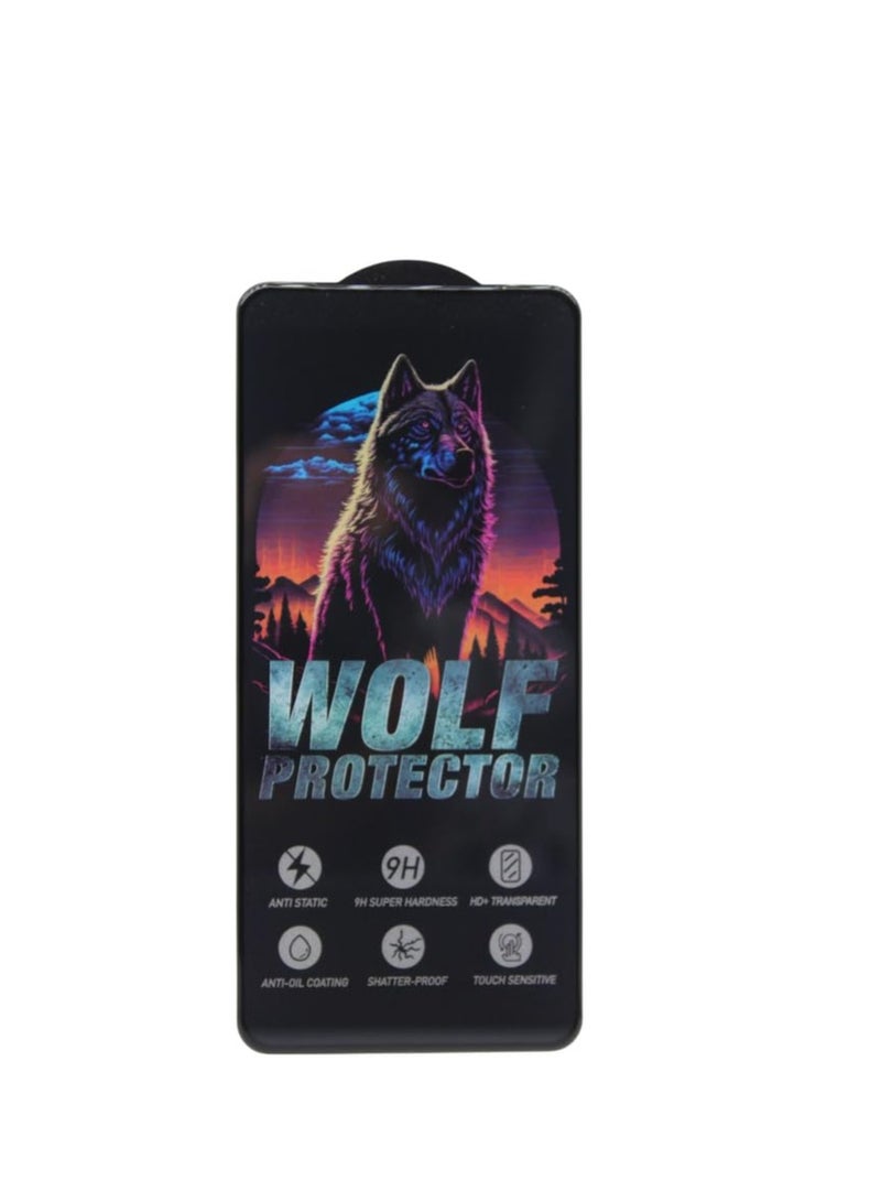 Wolf Protector Design Tempered Glass Screen Protector for Realme 14T - Clear & Black - Image 1