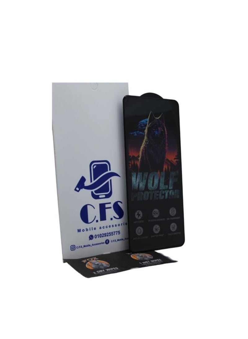 Wolf Protector Design Tempered Glass Screen Protector for Realme 14T - Clear & Black - Image 2