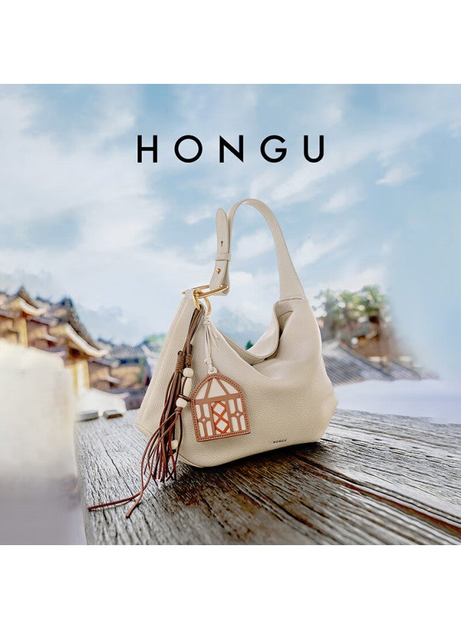 Hongu Genuine Leather Handbag, Niche Design Underarm Bag, Commuter Cowhide Shoulder Bag For Women, Birthday Gift For Girlfriend - Image 2
