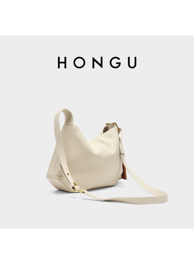 Hongu Genuine Leather Handbag, Niche Design Underarm Bag, Commuter Cowhide Shoulder Bag For Women, Birthday Gift For Girlfriend - Image 5