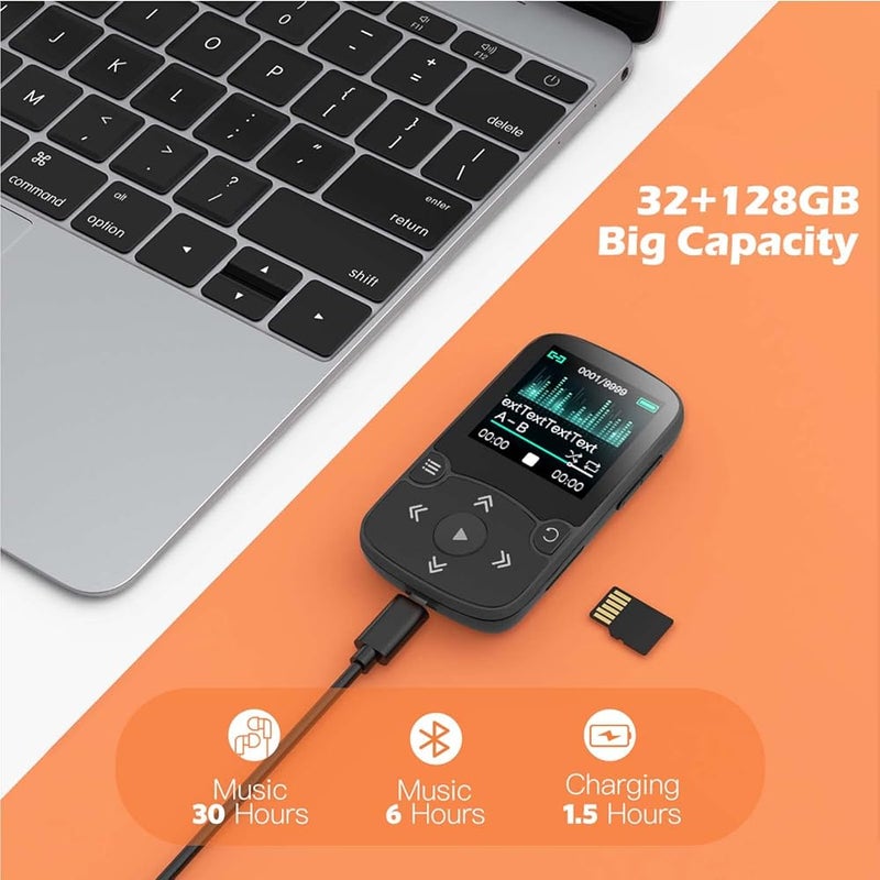 AGPTEK MP3 Player with Clip, with Armband, Bluetooth 5.3, with FM Radio, Voice Recorder for Sport Running, Supports up to 128GB TF Card - Image 3
