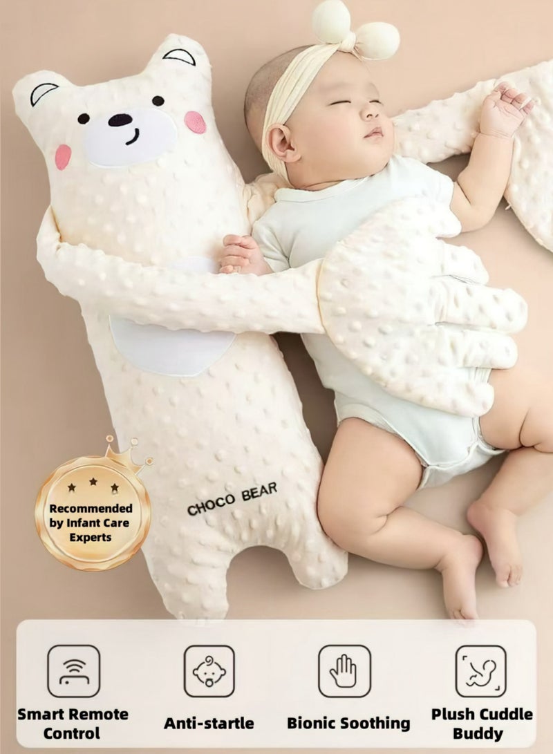 choco bear Baby Soothing Bear. A magical tool to coax your baby to sleep. Hold your baby in your arms while sleeping. Has red bean hot compress and abdominal warming functions. Intelligent remote control and three-level sleep adjustment 68CM×25CM - Image 1