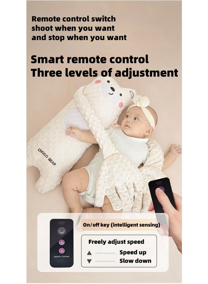 choco bear Baby Soothing Bear. A magical tool to coax your baby to sleep. Hold your baby in your arms while sleeping. Has red bean hot compress and abdominal warming functions. Intelligent remote control and three-level sleep adjustment 68CM×25CM - Image 4