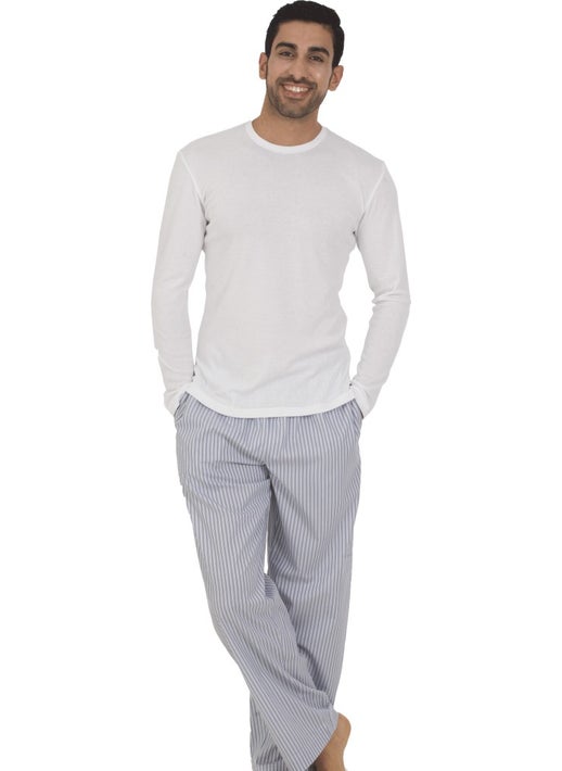 The Don Thedon White Color Rib Men's Pajama Set  - Image 1