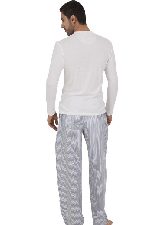 The Don Thedon White Color Rib Men's Pajama Set  - Image 3