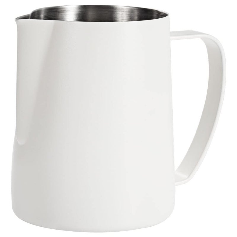 Dianoo Milk Frothing Pitcher 600ml Stainless Steel Espresso Steaming Pitcher Coffee Cappuccino Barista Steam Pitchers Milk Jug Latte Art White