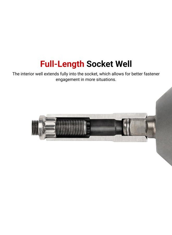 Tekton 1/2 Inch Drive Deep 12-Point Impact Socket Set, 17-Piece (8-24 mm) | SID92339 - Image 3