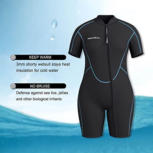 Seaskin Plus Size 3mm Shorty Wetsuit for Mens and Womens - Image 3