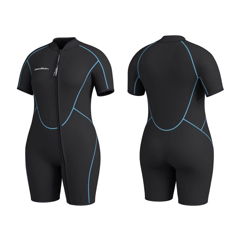 Seaskin Plus Size 3mm Shorty Wetsuit for Mens and Womens - Image 2