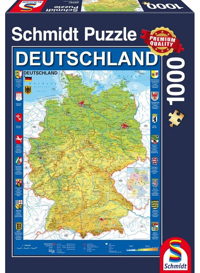 Schmidt Spiele Map Of Germany Puzzle (1000 Piece) (58287) - Image 2