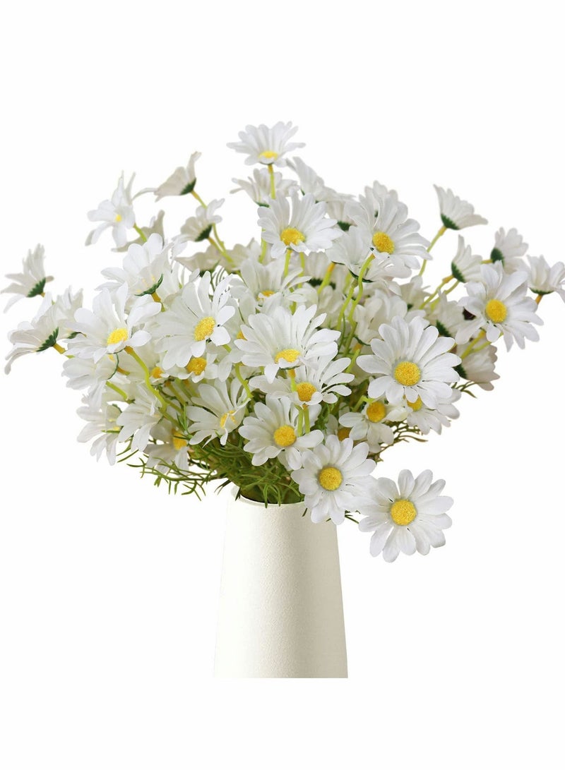 Y&D Artificial Flowers 10 Bundles Multicolor Daisy 21" High UV Resistant Outdoor Fake Wildflowers with Stems Faux Greenery Shrubs Plants Arrangements for Home Garden Vase Decor - Image 1