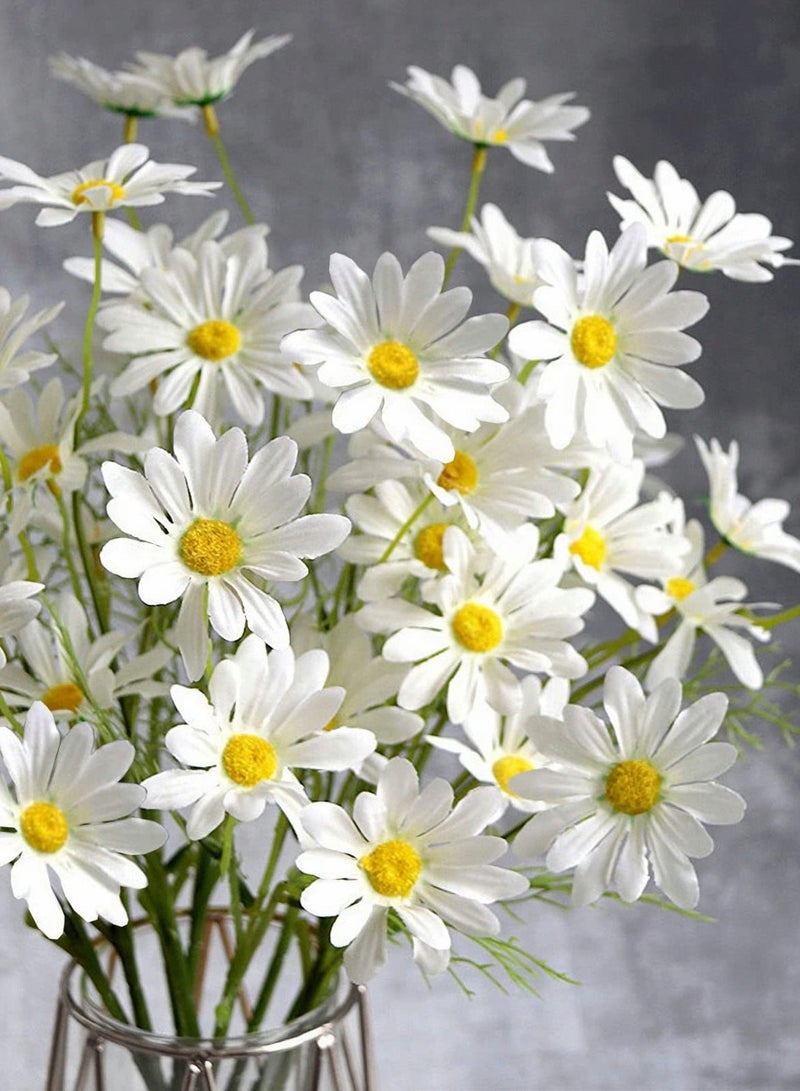 Y&D Artificial Flowers 10 Bundles Multicolor Daisy 21" High UV Resistant Outdoor Fake Wildflowers with Stems Faux Greenery Shrubs Plants Arrangements for Home Garden Vase Decor - Image 2