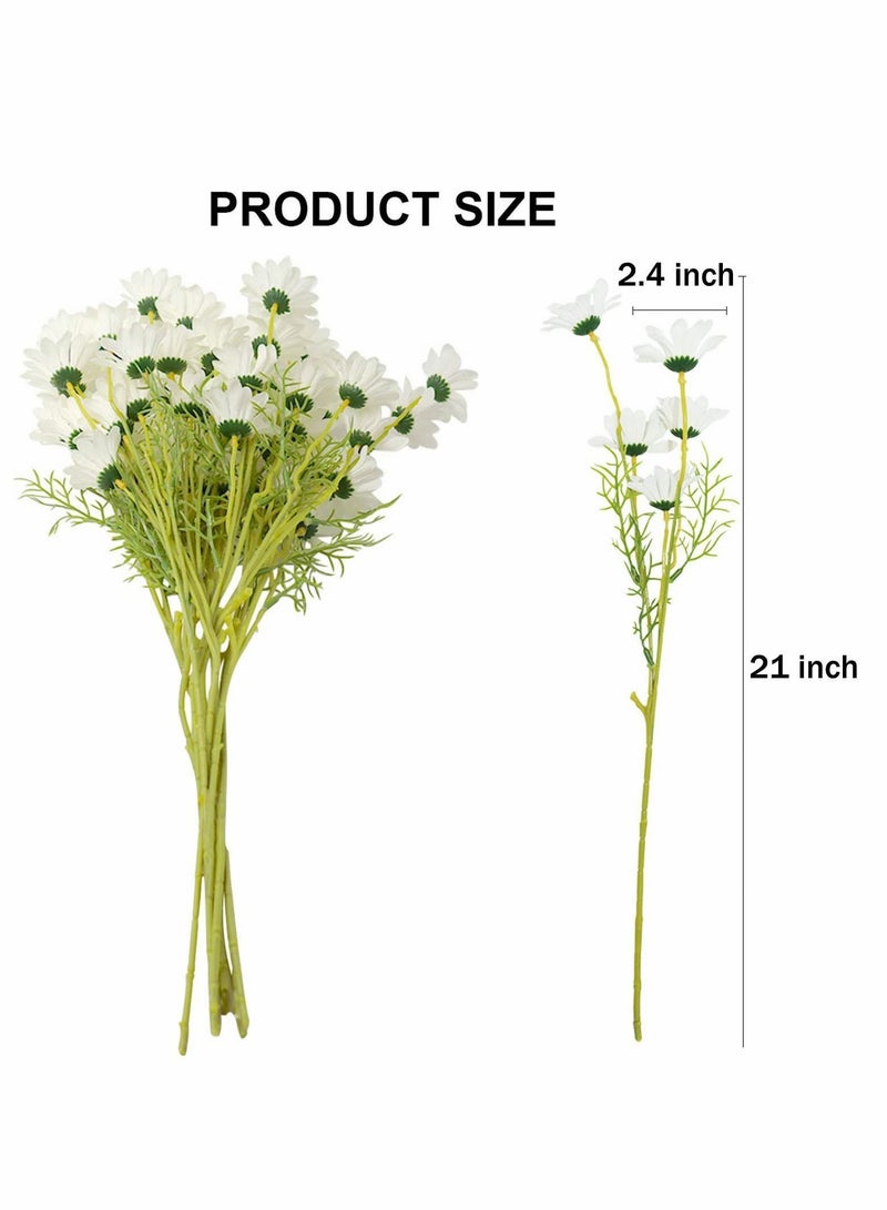 Y&D Artificial Flowers 10 Bundles Multicolor Daisy 21" High UV Resistant Outdoor Fake Wildflowers with Stems Faux Greenery Shrubs Plants Arrangements for Home Garden Vase Decor - Image 3