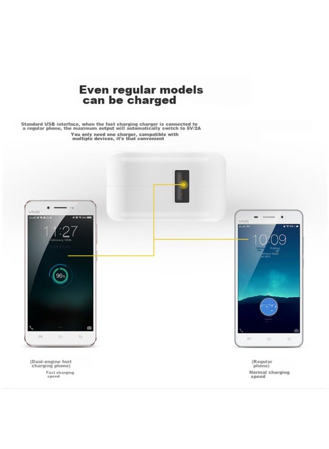 Bkayp Compatible With Vivo Charger, 18w Dual-engine Fast Charging, Micro Cable, Super Fast Charging Set, Y52s Data Cable, Suitable For Y32, Y5s, X27, X23, X21, X20, And Plug - Image 3