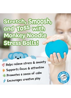 IMPRESA Squishy Stress Balls From The Original Monkey Noodle 3 Pack Sensory Toys For Kids With Unique Needs Fosters Creativity Focus And Fun Great For Classrooms Home And Playtime (3 Colors)  - Image 3
