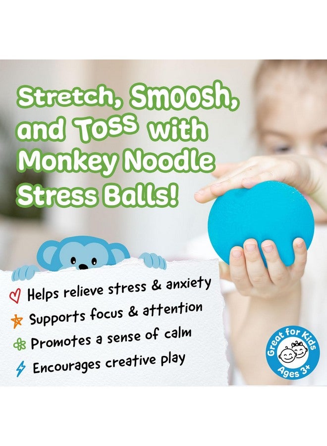 إمبريسا كرات ضغط إسفنجية من The Original Monkey Noodle مكونة من 3 ألعاب حسية للأطفال ذوي الاحتياجات الفريدة تعزز التركيز على الإبداع والمرح، رائعة للفصول الدراسية والمنزل ووقت اللعب (3 ألوان) - Image 3