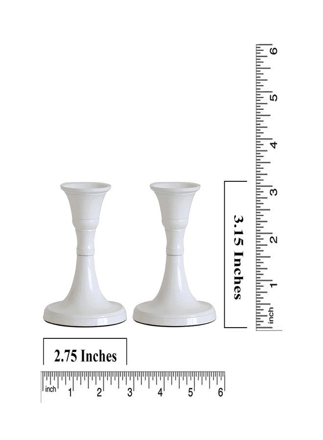 Rely+ White Candle Holder Set of 2 - Decorative Taper Candles for Candlesticks - Candle Stick Candle Holder -Candlestick Holders for Taper Candles - Modern Candle Holders for Dinner, Party - Image 4