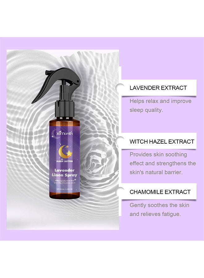 سيمونث رذاذ اللافندر للبياضات، رذاذ عطر اللافندر للنوم، زيت أساسي مهدئ لتحسين النوم، معطر داخلي ورذاذ اللافندر للبياضات للوسائد - Image 5