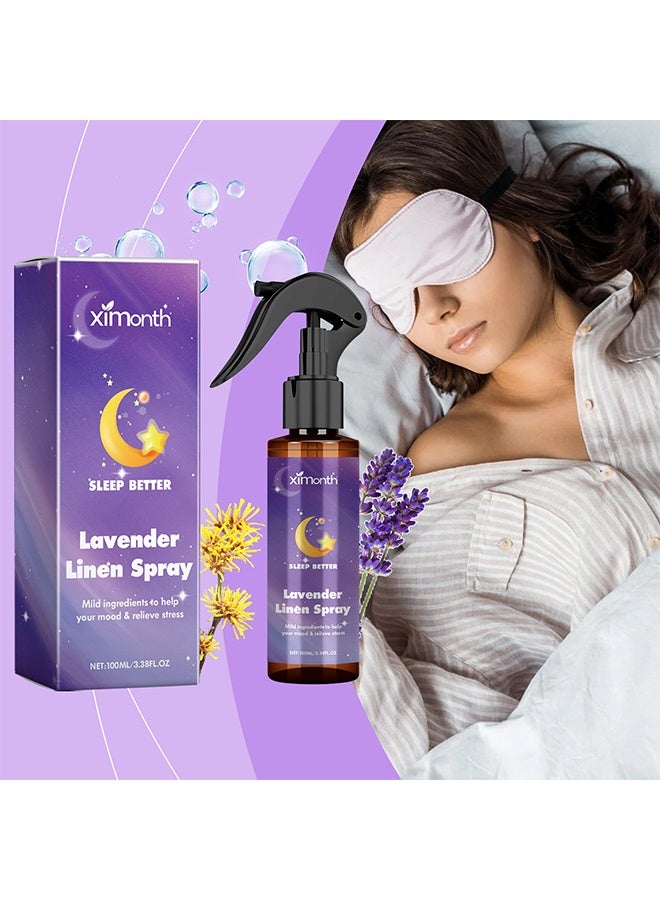 سيمونث رذاذ اللافندر للبياضات، رذاذ عطر اللافندر للنوم، زيت أساسي مهدئ لتحسين النوم، معطر داخلي ورذاذ اللافندر للبياضات للوسائد - Image 1