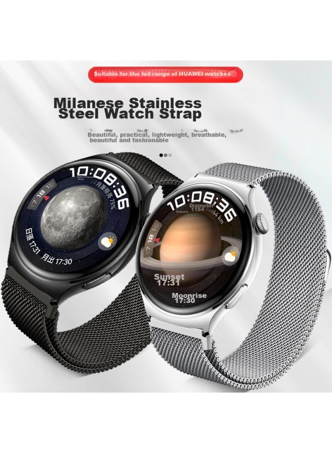 Bho Compatible With Huawei Watch Straps For Gt5pro/gt4/gt3pro/gt2, Milanese Loop Watch Band For Watch4pro/watch3/honor Magic2, Magnetic Metal Watch Strap - Image 2