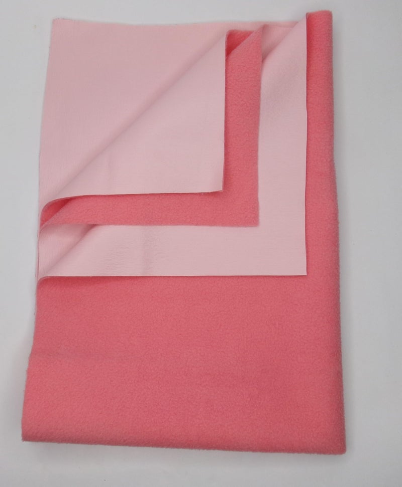 Waterproof Baby Bed Protector | Extra Absorbent, Quick Dry, Anti-Piling Fleece Dry Sheet | Lightweight, Extremely Soft, Breathable Material (Salmon Rose, Medium (70cm X 100cm)) 