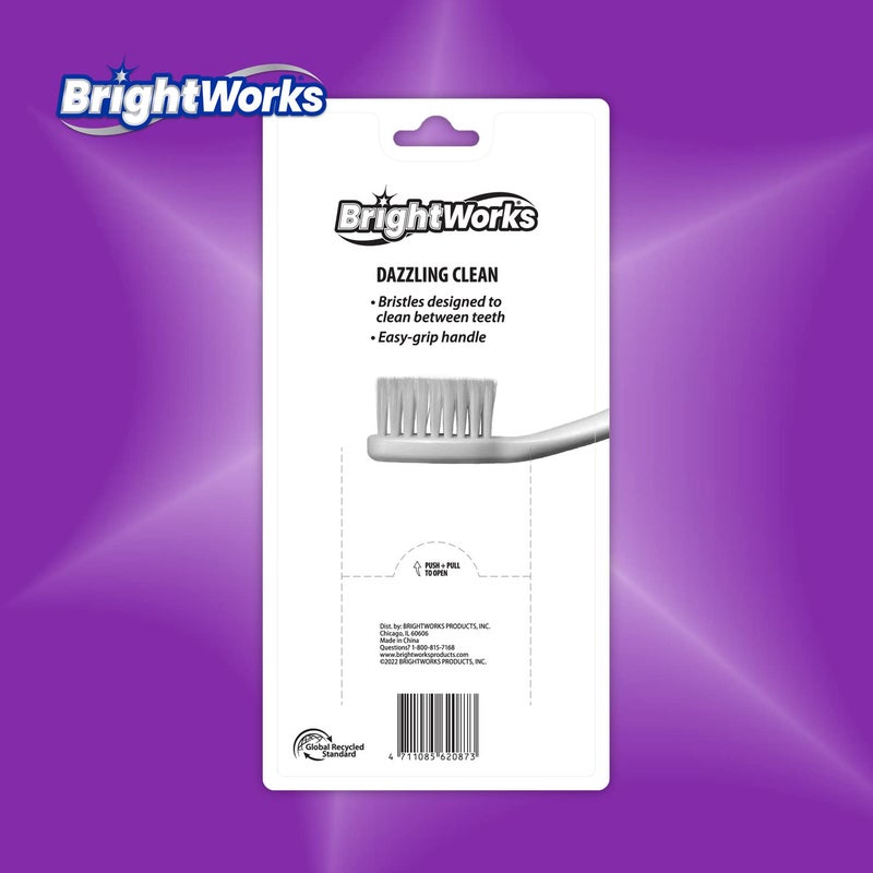 BrightWorks Dazzling Clean Manual Toothbrush (10 Pack), Soft, Bristles Designed to Clean in Between Teeth. Great for Sensitive Teeth or Sensory Issues (Multiple Colors). - Image 5