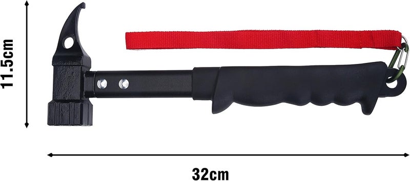 كلاراكو مطرقة خيمة خارجية من كلاركو، مطرقة تخييم شديدة التحمل، رأس عالي القوة ومقبض مطاطي مع حبل، أوتاد خيمة، أداة إزالة المسامير - Image 3