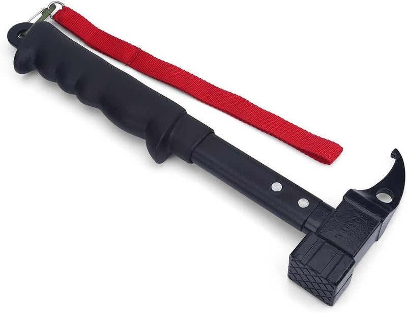 كلاراكو مطرقة خيمة خارجية من كلاركو، مطرقة تخييم شديدة التحمل، رأس عالي القوة ومقبض مطاطي مع حبل، أوتاد خيمة، أداة إزالة المسامير - Image 4