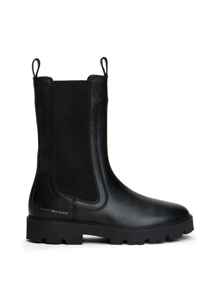 TOMMY HILFIGER Leather Cleat Mid Chelsea Boots