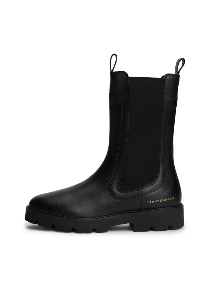 TOMMY HILFIGER Leather Cleat Mid Chelsea Boots