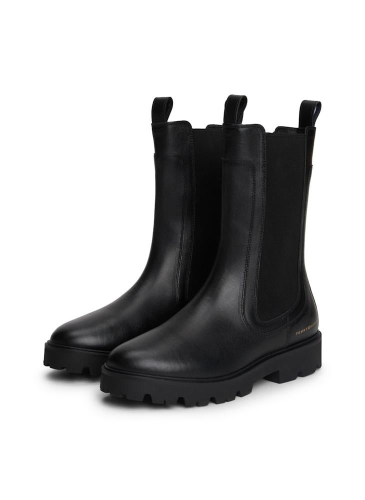 TOMMY HILFIGER Leather Mid Chelsea Boots - Image 4