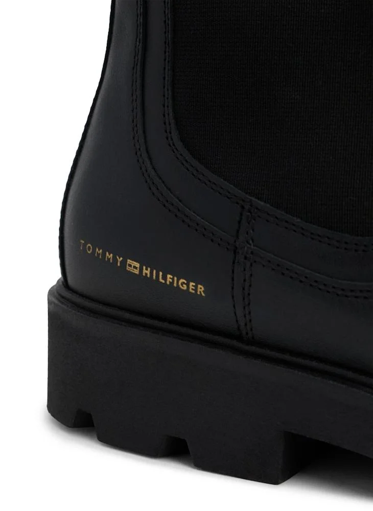 TOMMY HILFIGER Leather Cleat Mid Chelsea Boots